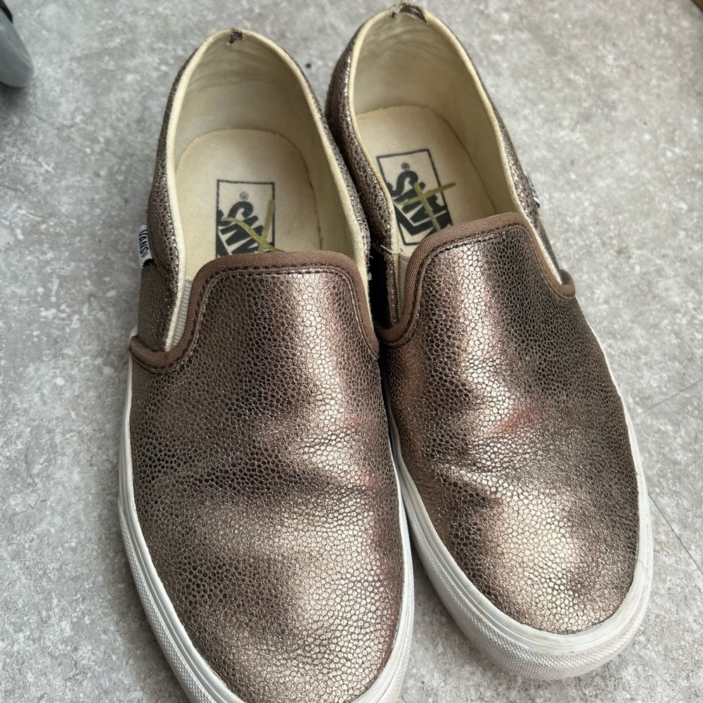 Bronze Vans Slip Ons